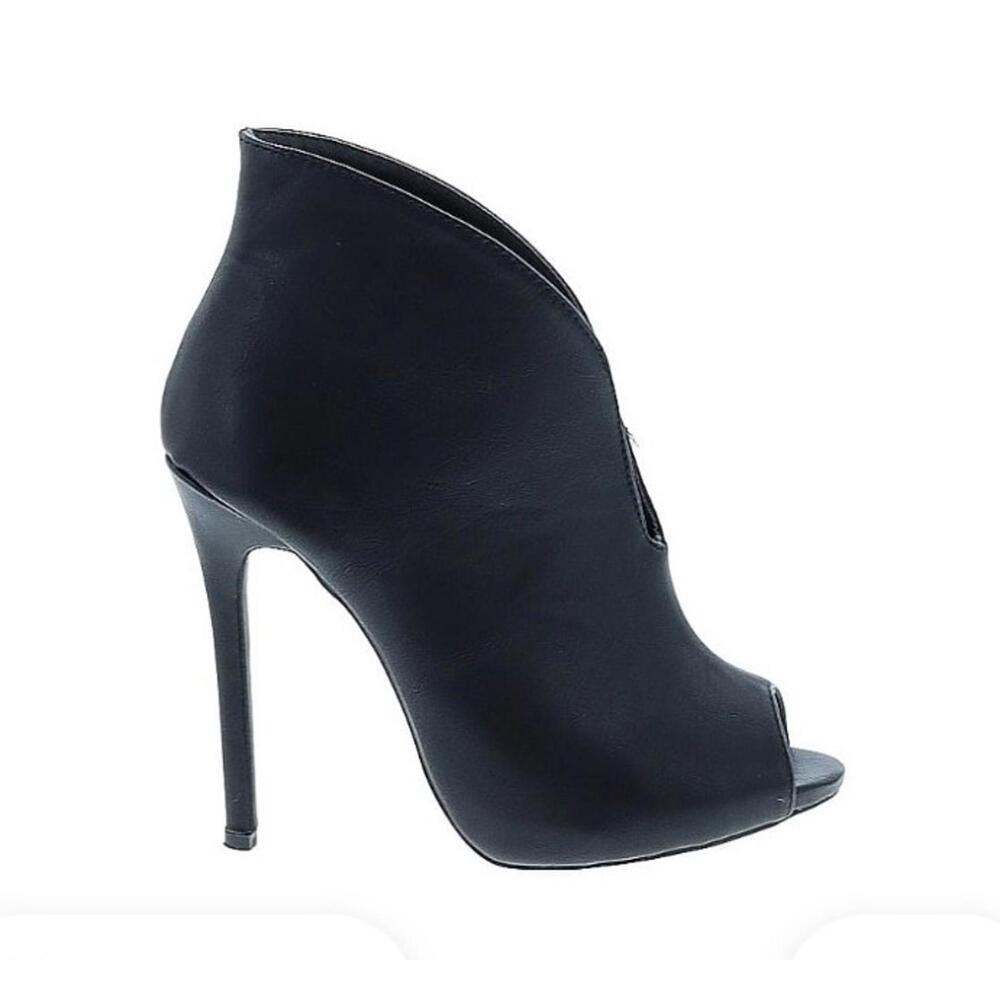 Black Stiletto Peep Toe Bootie Heels Size 7